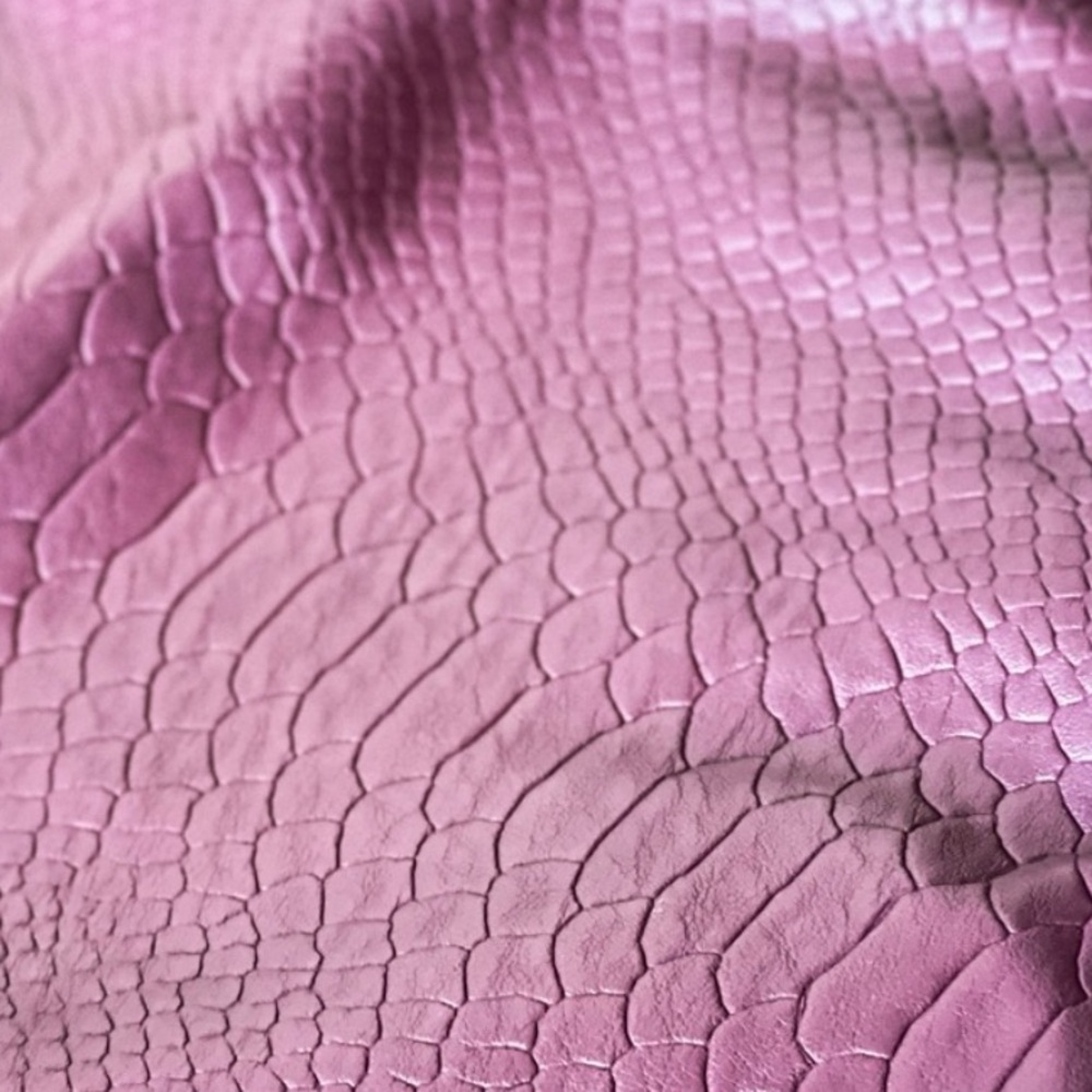 Shinestar (Size Large) Contemporary Plum Faux-Leather Snake-skin Mini Skirt - Picture 6 of 10